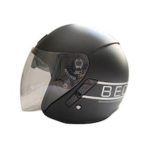 Beon B217 Çenesiz Vizörlü Açık Yazlık Kask Gri - Mat Siyah