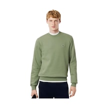 Lacoste Men's Classic Fit Şardonsuz Bisiklet Yaka Sweatshirt Yeşil