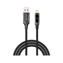 S-link Armor Led Ul-012 12w 1m Usb To Lightning Pd Örgülü Led Başlıklı Siyah Hızlı Şarj Kablosu