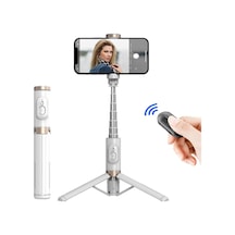 Butu Q12 Cep Telefonu Tutucu Tripod Uzatılabilir Alüminyum Alaşımlı Kutup Canlı Akış Selfie Sopa Bluetooth Uzaktan Kumanda İle