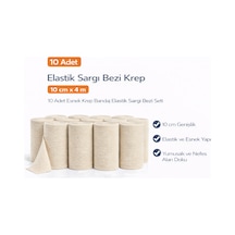 Elastik Sargı Bezi Krep 10 Cm X 4 M 10 Adet Esnek Krep Bandaj Elastik Sargı Bezi Seti