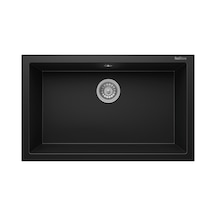 Gordion 77 K013 Granit Evye 770x475 Mm Tek Göz Mutfak Evyesi - K013 Gordion 77 Siyah Siyah