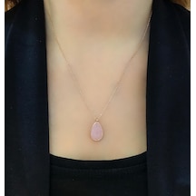Stela Pembe Kuvars Damla Kolye 553511993