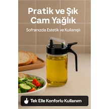 660 Ml Şeffaf Cam Yağdanlık Zeytinyağı, Sirke, Nar Ekşisi İçin İdeal Siyah Diğer