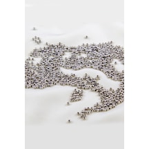 Metalik Gri 3 Mm Plastik İnci Boncuk Takı Aksesuar Malzemesi 25 Gr