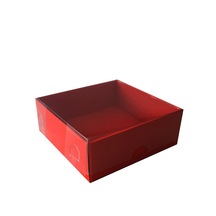 Asetat Kapaklı Karton Kutu 10X10X3 Cm 50 Adet Kırmızı N11.9065