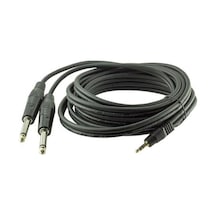 3.5mm Stereo Erkek 2x 6.3mm Mono Erkek Kablo 3metre