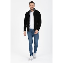 Yan Cep Fermuarlı Polar Black Siyah