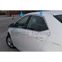Toyota Corolla Uyumlu Üst Cam Çıtası Kromu Nikelajı 2013-2018 4 Parça