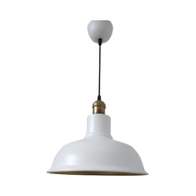 Rys Retro Metal Dekoratif Beyaz İçi Beyaz Eskitme Duylu Tekli Sarkıt Avize Çap:30 Cm-rys5095