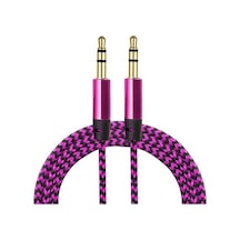 Diwu Aux Stereo 3.5Mm Data Ses Örgü Kablo Pembe (195096676)