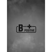 B + Pozitif Kan Grubu Araba Motorsiklet Etiket Sticker 14cm Siyah Renk