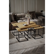 4+1 Siyah Ayak 18mm Ceviz Sunta Orta Sehpa