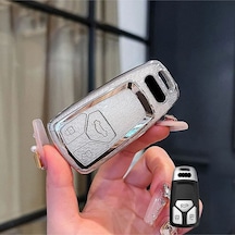 Audi A6 A5 A4 Q7 Q5 S4 S5 S7 B9 A4l 4m 8w Tt Tts Rs 8s Elmas Desenli Tpu Anahtar Kılıfı Beyaz