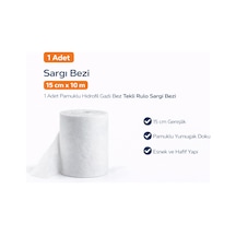 Sargı Bezi 15 Cm X 10 M 1 Adet Pamuklu Hidrofil Gazlı Bez Tekli Rulo Sargı Bezi