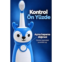 Ers Şarjlı Diş Fırçası Mavi Geyik Tasarımlı Oval Başlıklı