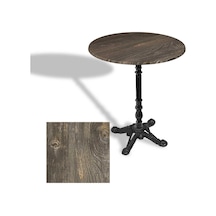 Çipa 1004 Döküm Ayak Yuvarlak Masa Çap 70cm - Werzalit, Wermodin Ve Allzalit Tabla - Old Pine Çok Renkli