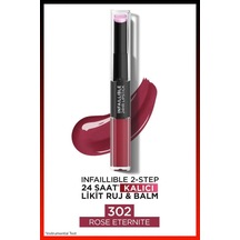 L'Oreal Paris Infaillible 2-Step 24 Saat Kalıcı Likit Ruj & Balm - 302 Rose Eternite