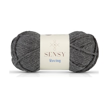 Sensy Premium Roving El Örgü Ipi Atkı Bere Ipi Kazak Panço Ip Hırka Ipi Koyu Gri