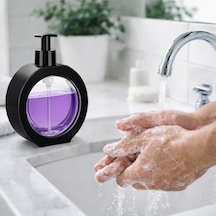 Yuvarlak Şekilli Şık Sıvı Sabunluk & Deterjanlık Sıvı Sabun Haznesi Banyo Sabunluğu Mutfak Deterjanlığı Deterjan Haznesi 350 Ml Krem 12 Izgara