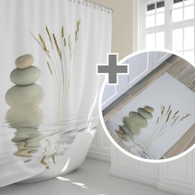 Zethome Stone And Reed Banyo Paspas Ve Tek Kanat Duş Perdesi 1x18 Çok Renkli
