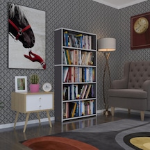 Kenzlife Kitaplık Süper Ga 150*80*19 Gri 5 Katlı Tek Bölme Çift Bölme Opsiyonlu Ofis Mutfak Banyo Dolabı Arkalıksız Çok Renkli