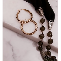 Giftworld Çelik Burgulu Halka Küpe