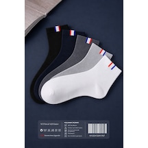 Hitit Socks Erkek 5 Çift Modern Tarz Kısa Konç Soket Çorap Çok Renkli Asorti