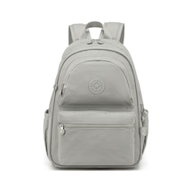 Smart Bags Büyük Boy Laptop Bölmeli Su Geçirmez Krınkıl Kumaş Okul Çantası Buz Gri