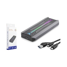 Hadron Hdx1775 M.2 Nvme/ngff Harici Ssd Kutusu Usb/type-c 10 Gbps Çift Arabirim Rgb - Siyah