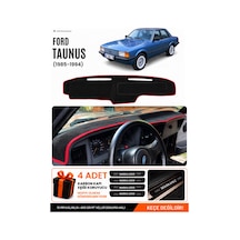 Ford Taunus 1985-1994 Uyumlu Torpido Örtüsü, Torpido Kılıfı - Siyah Kırmızı
