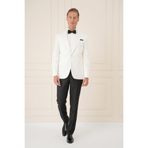 Black 035 Slim Fit Saten Yaka Çift Yırtmaçlı Tek Düğmeli Krem Damatlık Smokin Ceket Krem Black 035 Slim Fit Saten Yaka Çift Yırtmaçlı Tek Düğmeli Krem Damatlık Smokin Ceket Krem