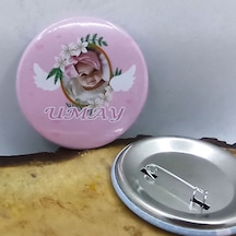 Melek Konsepet Bebek Mevlüdü Rozeti Resimli Metal 6 Cm İ 10 Adet
