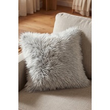 Raschel Home Tüy Dökmez Premium Yumuşak Kirpi Tavşan Tüyü Kırlent Kılıfı Yastık Kılıfı 1 Adet 43x43 Gri