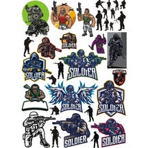 Asker Sticker Set 6 25 Parça Telefon, Tablet, Defter, Laptop Sticker