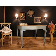 Wooding-Mobilya Wooding 120 Cm Masif Gri Naturel Yemek Masası