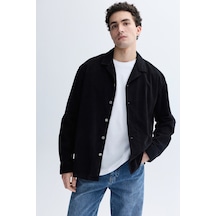 Mudo Erkek Erkek Siyah Regular Fit Kadife Dokulu Casual Ceket 1265156