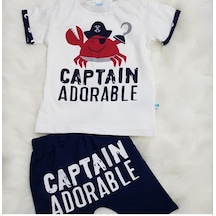 Candysbebe Erkek Bebek 2 Li Takım (Yazlık) Beyaz - Siyah