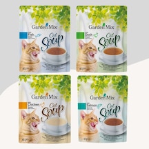 4 Farklı Aromalı Kedi Çorbası 4x40gr Tavuk-somon-ördek-balık