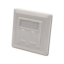 Digitus Keystone Jack Takmak İçin 2 Li Priz 50/50 Mm Çerçevesi 80/80 Mm , Tozdan Korumak Amacıyla Kapaklı, Beyaz Renk Ral 9010-18268