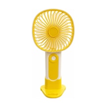 Mini El Fanı Usb Şarjlı Type-c Bağlantılı 3 Kademeli Taşınabilir Elektrikli Fan Masaüstü Ve El Tipi Kullanım Sarı Renk Serinletici Fan .