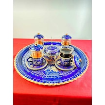 4lü Bakır Fincan Takımı Ve Lokumluk Tepsi