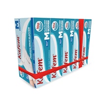 Kafem Beyaz Nitril Eldiven Pudrasız (M) 100 Lü X 5 Paket