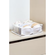 8 Bölmeli Şeffaf Sütyen Düzenleyici Çekmece Dolap İçi Organizer 36 X 29 X 12 Cm Belirtilmemiş Beyaz Diğer