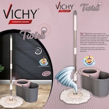 Vichy Twist Döner Başlıklı Mop Gri
