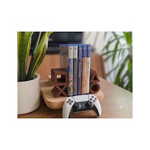 Ps5 Logolu Cd Stand Rafı, İkonik Tuş Simgeli Oyun Kutusu Cd Rafı Stand Organizer1