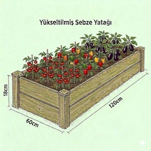 Ahşap Sebze Yatağı 60x120x18