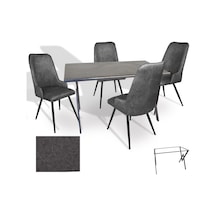 Anemon - Çırağan Masa Takımı Werzalit, Allzalit, Vermodin Tabla 80x120 - Grey Marble - Füme Çok Renkli