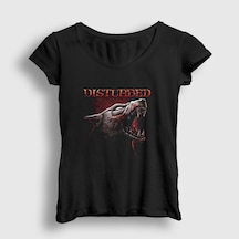 Presmono Kadın Wolf Disturbed T-shirt Siyah