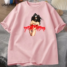 Flood Of Style Rosalıa Motomami Tur T Shirt Konser Pamuk Kısa Kollu Tur Bandı T-shirt Boy Streetwear 90s Hay Pembe